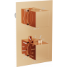 Mexen Cube thermostatic bathtub-shower 2-outlet faucet, rose gold - 77502-60