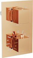 Mexen Cube Thermostat-Badewannen-Duscharmatur, 2-Wege, Roségold - 77502-60