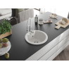 Mexen Diego fregadero de granito de 1 seno con grifo de cocina Aster, blanco - 6512-20-73450-02