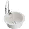 Mexen Diego 1-bowl granite sink with Aster kitchen tap, white - 6512-20-73450-02