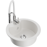 Mexen Diego fregadero de granito de 1 seno con grifo de cocina Aster, blanco - 6512-20-73450-02