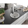 Mexen Diego single-bowl granite sink with Aster kitchen tap, white - 6512-20-73450-70-B
