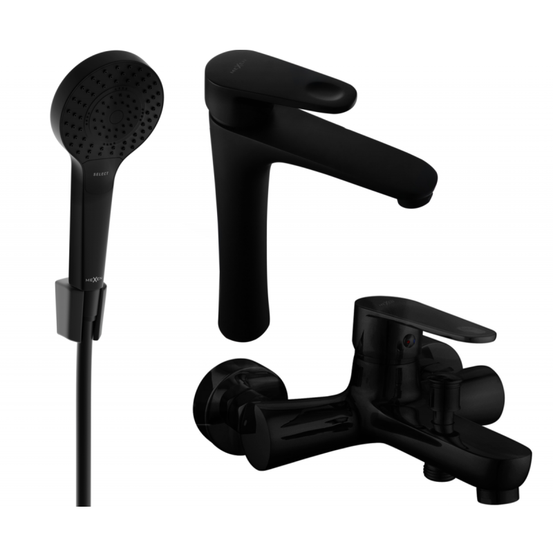 Mexen Kama R05 badkarsset, svart - 72513R05-70