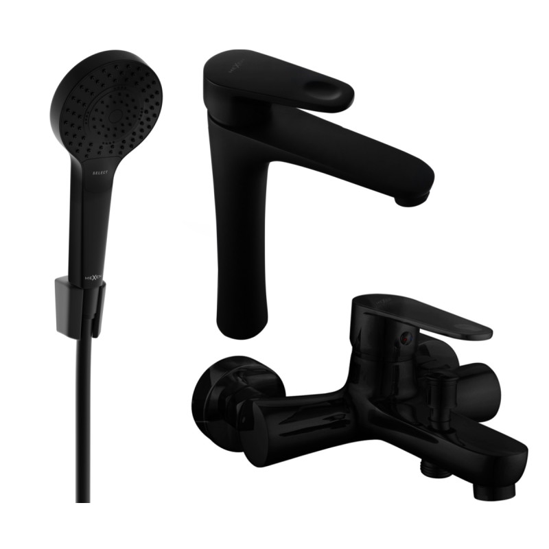 Mexen Kama R05 bathtub set, black - 72513R05-70