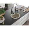 Mexen Diego évier en granit 1 bac avec robinet de cuisine Aster, beige - 6512-69-73450-70-B