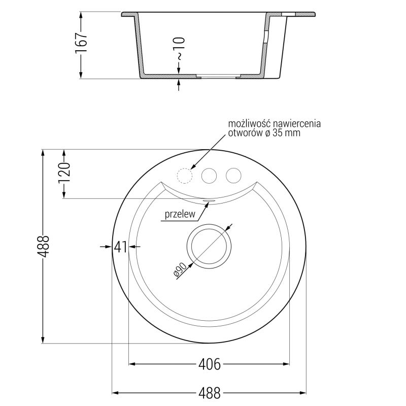 Mexen Diego granite kitchen sink 1-bowl with tap Aster, beige - 6512-69-73450-70-B