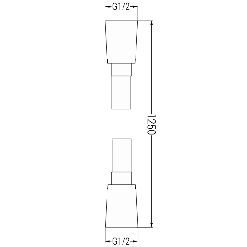 Mexen tuš cev 125 cm, črna - 79425-70