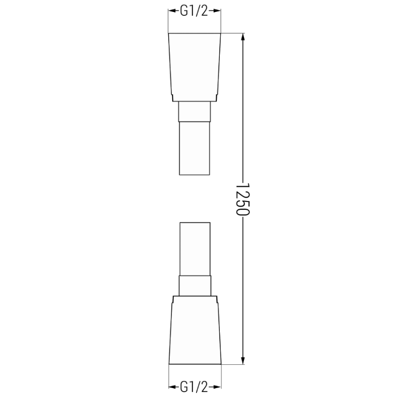 Mexen tuyau de douche 125 cm, noir - 79425-70