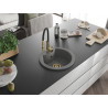 Mexen Diego 1-Kammer Granitspüle mit Küchenarmatur Aster, grau - 6512-71-73450-57-G