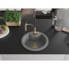 Mexen Diego 1-bowl granite sink with Aster kitchen tap, grey - 6512-71-73450-57-G