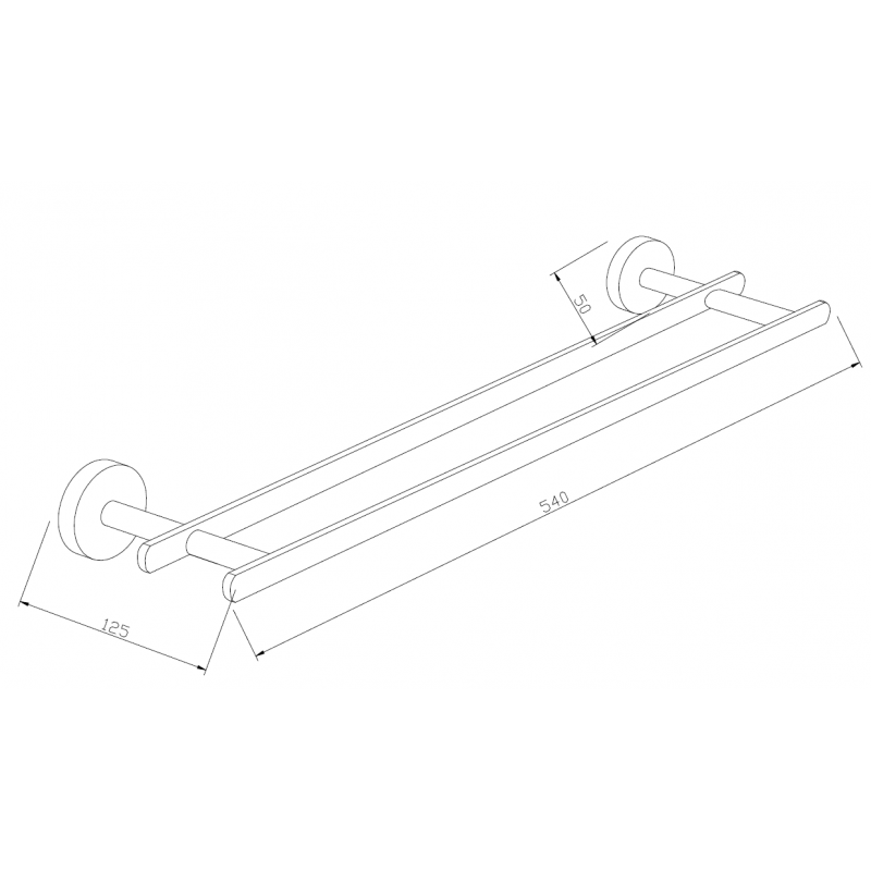 Mexen Loft double porte-serviettes, chrome - 7012625-00