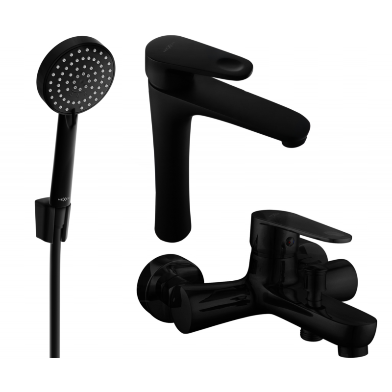 Mexen Kama R75 set da bagno, nero - 72513R75-70