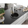 Mexen Diego lavello in granito a 1 vasca con miscelatore da cucina Aster, nero/metallo dorato - 6512-75-73450-57-B