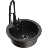 Mexen Diego lavello in granito a 1 vasca con rubinetto da cucina Aster, nero/oro metallizzato - 6512-75-73450-70-B