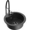 Mexen Diego 1-bowl granite sink with Aster kitchen tap, black speckled - 6512-76-73450-07-B