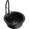 Mexen Diego fregadero de granito de 1 compartimento con grifo de cocina Aster, negro - 6512-77-73450-07-B