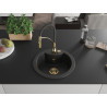 Mexen Diego fregadero de granito de 1 cubeta con grifo de cocina Aster, negro - 6512-77-73450-57-G