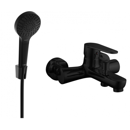 Mexen Kama R05 robinet de baignoire avec ensemble de douche, noir - 7253R05-70