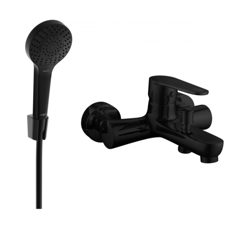 Mexen Kama R05 rubinetto da vasca con set doccia, nero - 7253R05-70