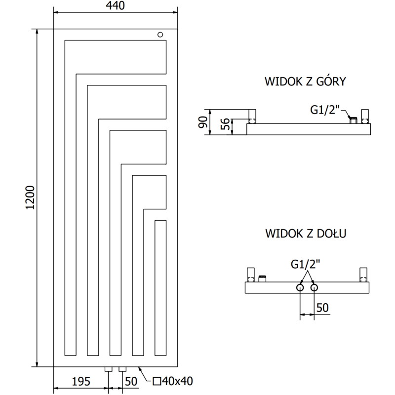 Mexen Alaska dekoratiivne radiaator 1216 x 440 mm, 542 W, valge - W205-1216-440-00-20