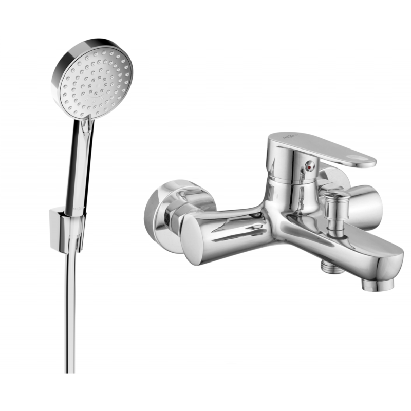 Mexen Kama R75 Badewannenarmatur mit Duschset, Chrom - 7253R75-00