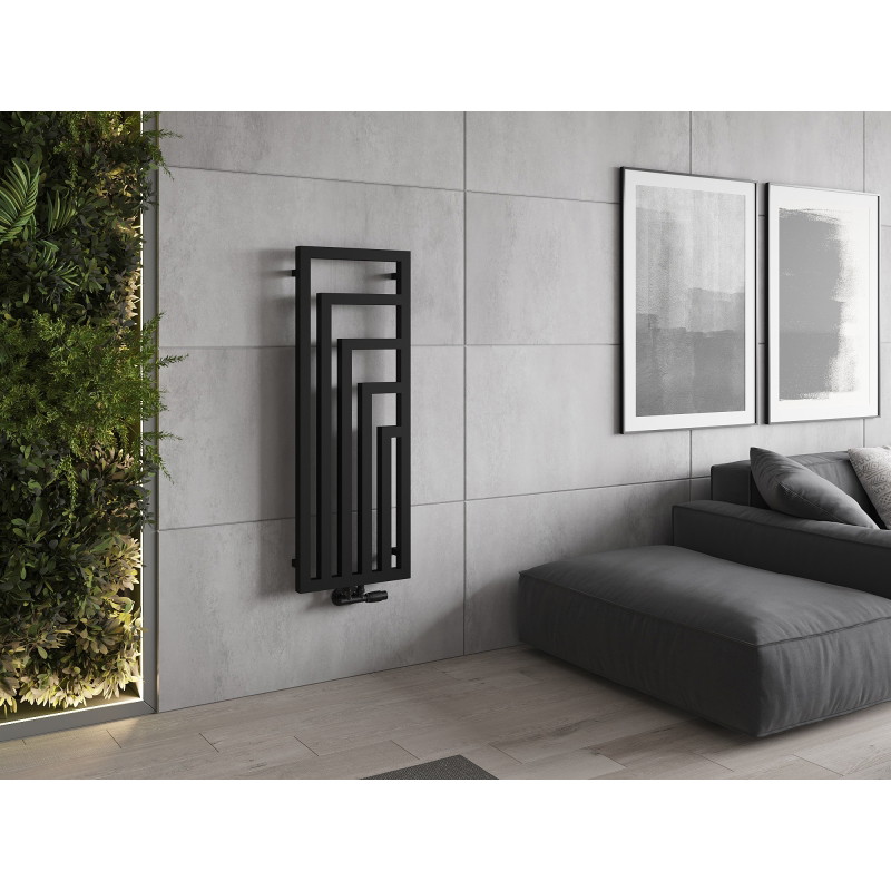 Mexen Alaska dekoratieve radiator 1216 x 440 mm, 542 W, zwart - W205-1216-440-00-70