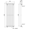 Mexen Atlanta dekorativni radiator 1200 x 405 mm, 646 W, bel - W211-1200-405-00-20