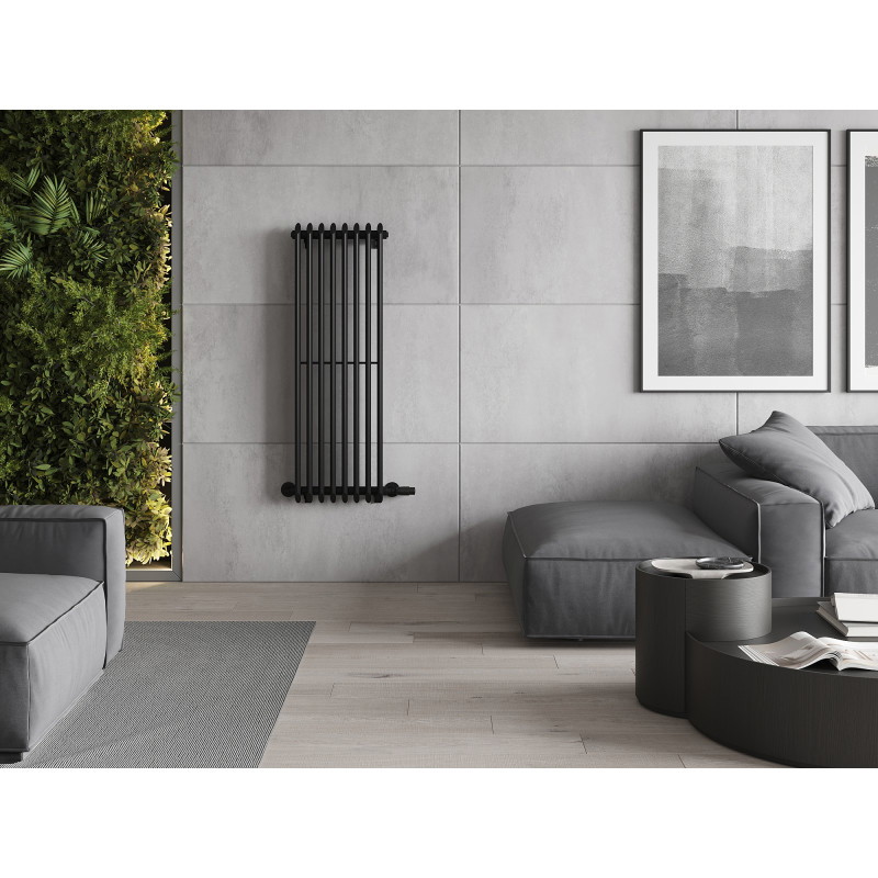 Mexen Atlanta dekorativni radiator 1200 x 405 mm, 646 W, črna - W211-1200-405-00-70