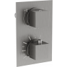 Mexen Cube thermostatische Badewannen- und Duscharmatur mit 2 Ausgängen, Graphit - 77502-66