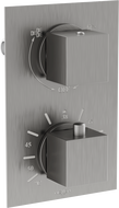 Mexen Cube thermostatische Badewannen- und Duscharmatur mit 2 Ausgängen, Graphit - 77502-66