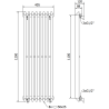 Mexen Atlanta dekoratieve radiator 1200 x 405 mm, 646 W, zwart - W211-1200-405-00-70