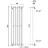 Mexen Atlanta decoratieve radiator 1500 x 460 mm, 894 W, zwart - W211-1500-460-00-70