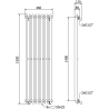 Mexen Atlanta dekoratiivne radiaator 1500 x 460 mm, 894 W, must - W211-1500-460-00-70