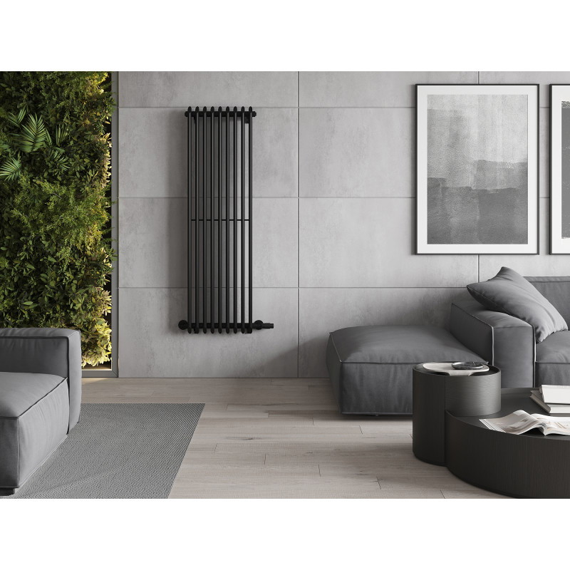 Mexen Atlanta dekorativni radiator 1500 x 460 mm, 894 W, črna - W211-1500-460-00-70