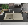 Mexen Cesar Granitspüle 1-Becken mit Abtropffläche und Küchenarmatur Aster, beige - 6514-69-73450-07-B
