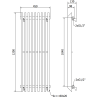 Mexen Aurora dekorativer Heizkörper 1200 x 450 mm, 917 W, schwarz - W212-1200-450-00-70