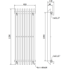 Mexen Aurora radiateur décoratif 1200 x 450 mm, 917 W, noir - W212-1200-450-00-70