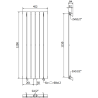 Mexen Boston Dekorheizkörper 1200 x 452 mm, 611 W, weiß - W213-1200-452-00-20