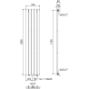 Mexen Boston decoratieve radiator 1800 x 376 mm, 740 W, wit - W213-1800-376-01-20