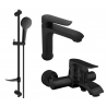 Mexen Pecos DF05 Badewannen-Set, schwarz - 72703DF05-70