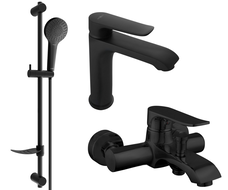 Mexen Pecos DF05 Badewannen-Set, schwarz - 72703DF05-70