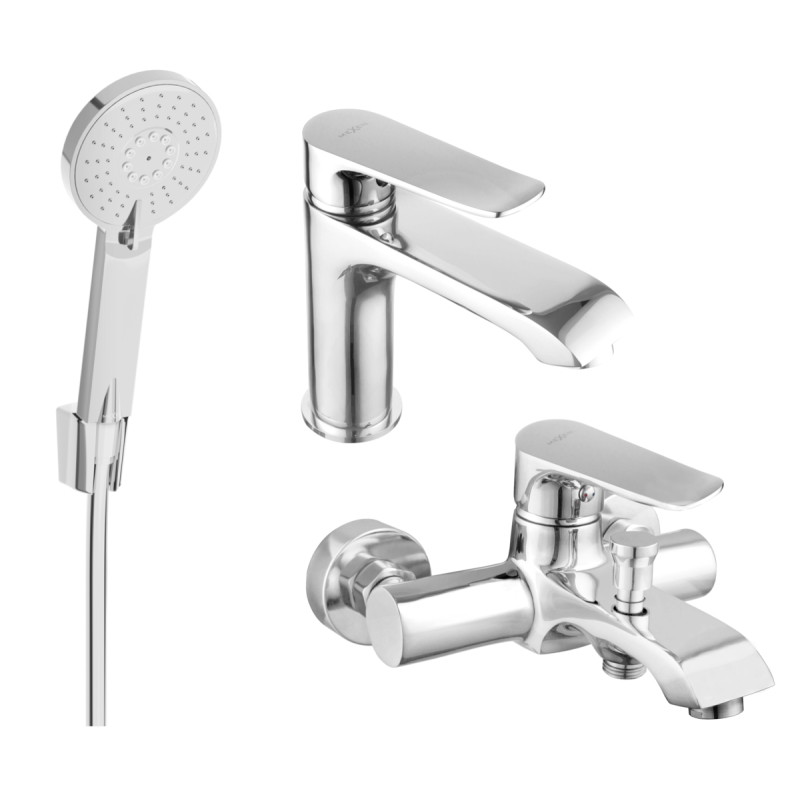 Mexen Pecos R40 bathtub set, chrome - 72703R40-00