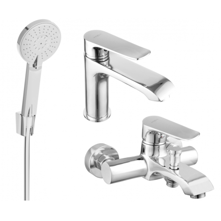 Mexen Pecos R40 bathtub set, chrome - 72703R40-00