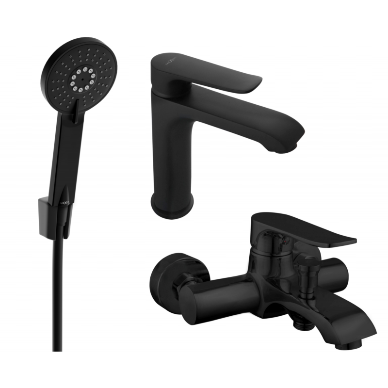 Mexen Pecos R40 Badewannen-Set, schwarz - 72703R40-70