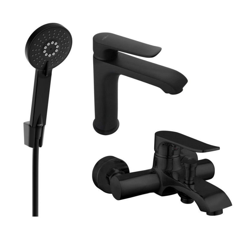 Mexen Pecos R40 bathtub set, black - 72703R40-70