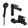 Mexen Pecos R40 Badewannen-Set, schwarz - 72703R40-70