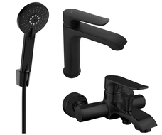 Mexen Pecos R40 Badewannen-Set, schwarz - 72703R40-70