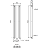 Mexen Dallas dekoratiivne radiaator 1600 x 360 mm, 1039 W, must - W214-1600-360-00-70