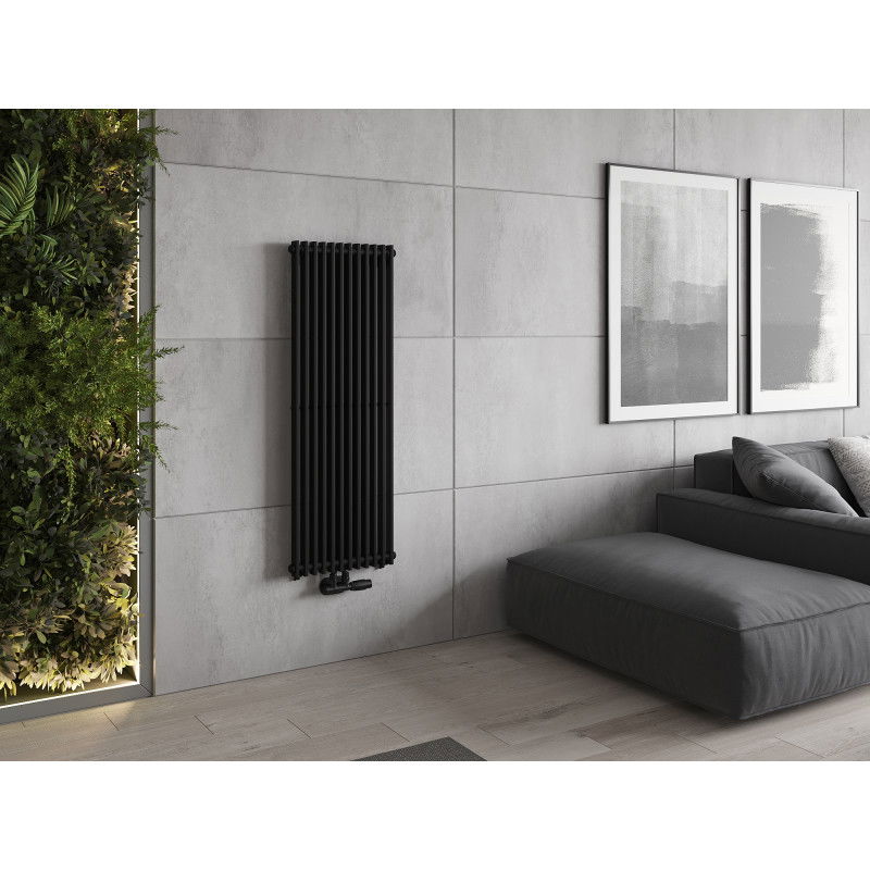 Mexen Kansas dekorativni radiator 1200 x 420 mm, 842 W, črn - W204-1200-420-00-70