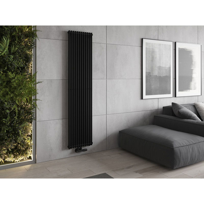 Mexen Kansas dekoratīvais radiators 1800 x 420 mm, 1242 W, melns - W204-1800-420-00-70